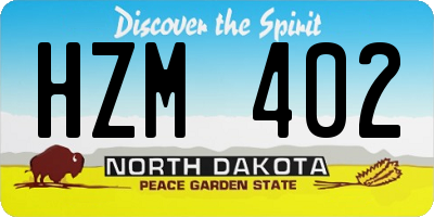 ND license plate HZM402
