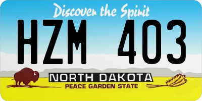 ND license plate HZM403