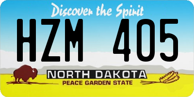 ND license plate HZM405