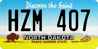 ND license plate HZM407