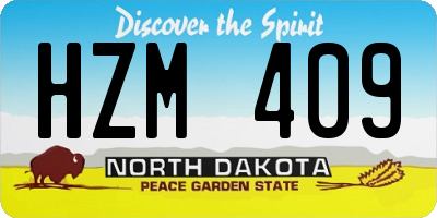 ND license plate HZM409