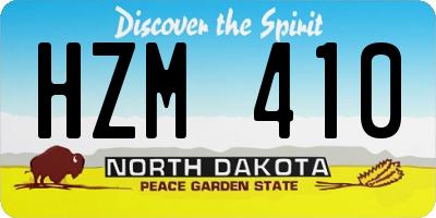 ND license plate HZM410