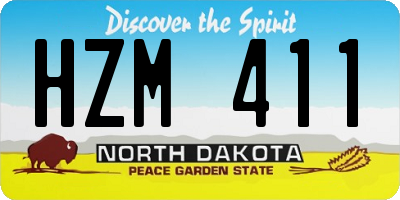 ND license plate HZM411