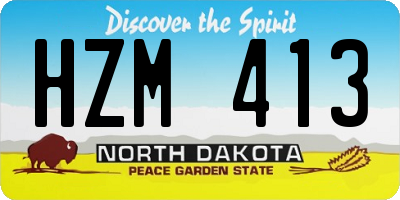 ND license plate HZM413
