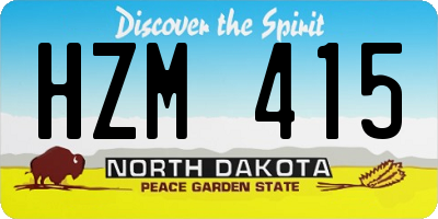 ND license plate HZM415