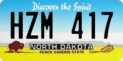 ND license plate HZM417