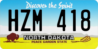 ND license plate HZM418