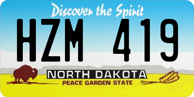 ND license plate HZM419