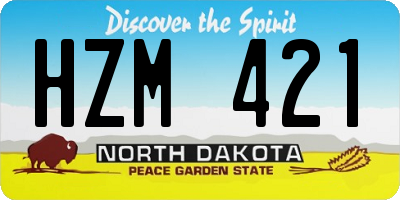 ND license plate HZM421