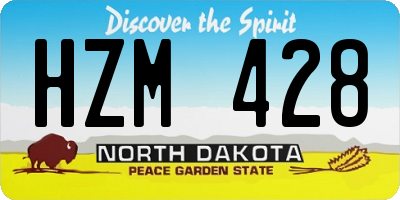 ND license plate HZM428