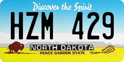 ND license plate HZM429