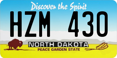 ND license plate HZM430