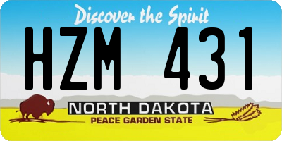 ND license plate HZM431