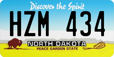 ND license plate HZM434