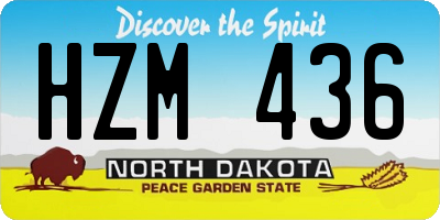 ND license plate HZM436
