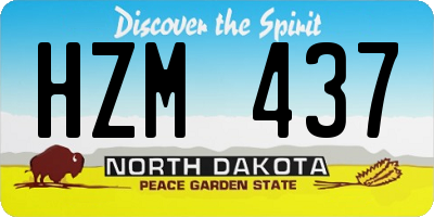ND license plate HZM437