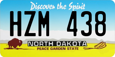 ND license plate HZM438
