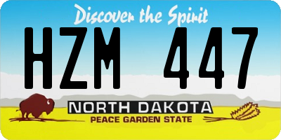 ND license plate HZM447