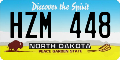 ND license plate HZM448