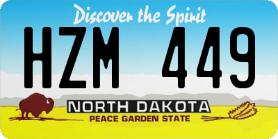 ND license plate HZM449