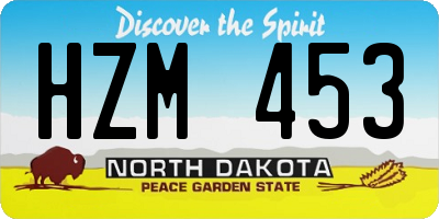 ND license plate HZM453
