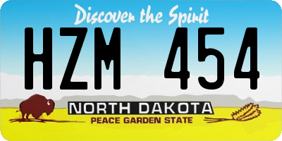 ND license plate HZM454