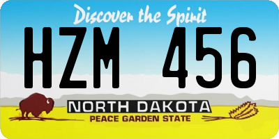 ND license plate HZM456
