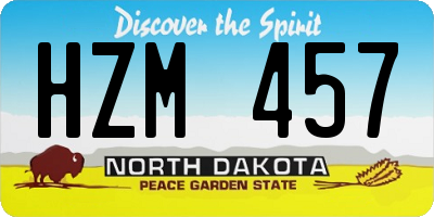 ND license plate HZM457