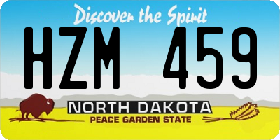 ND license plate HZM459