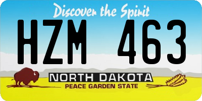 ND license plate HZM463