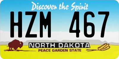ND license plate HZM467