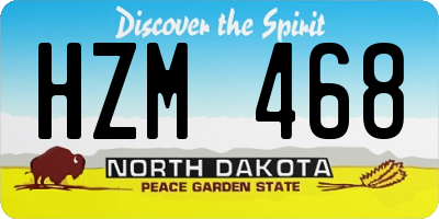 ND license plate HZM468