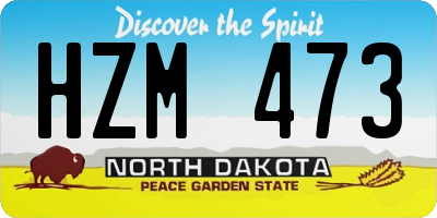 ND license plate HZM473