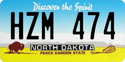 ND license plate HZM474