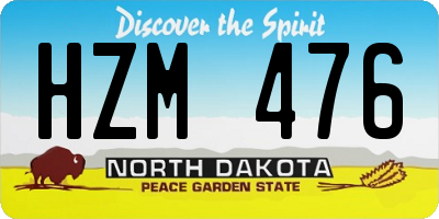 ND license plate HZM476