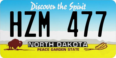 ND license plate HZM477