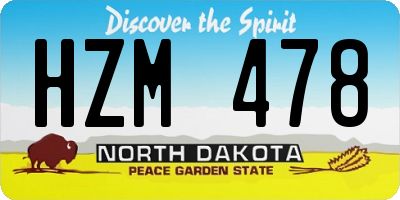 ND license plate HZM478