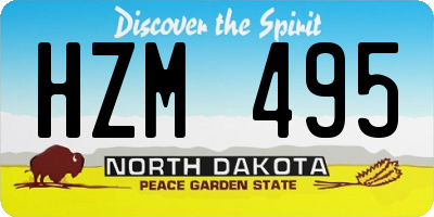 ND license plate HZM495