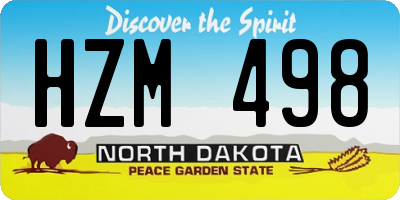 ND license plate HZM498