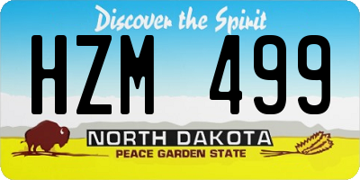 ND license plate HZM499