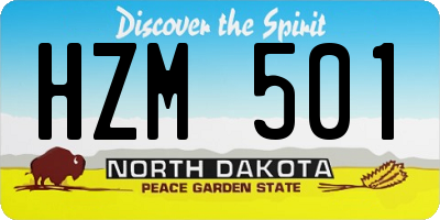 ND license plate HZM501