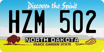 ND license plate HZM502