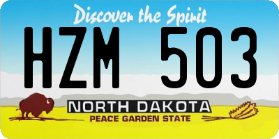ND license plate HZM503