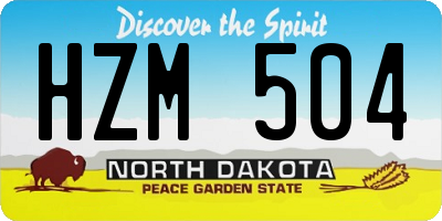 ND license plate HZM504