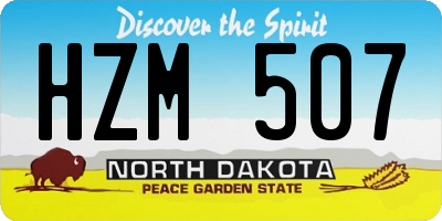 ND license plate HZM507