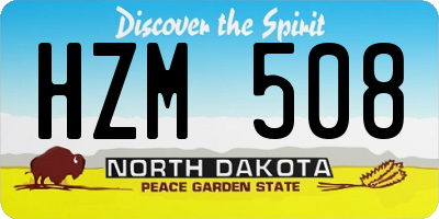 ND license plate HZM508