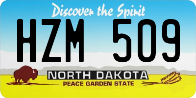 ND license plate HZM509