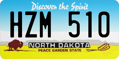 ND license plate HZM510