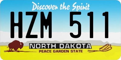 ND license plate HZM511