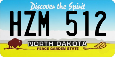 ND license plate HZM512